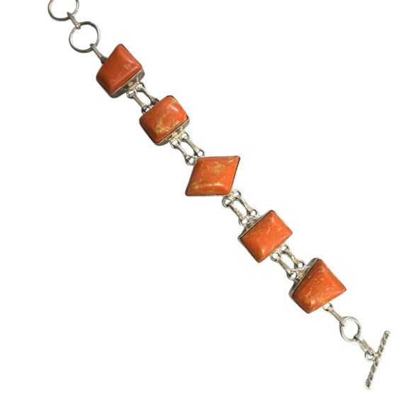 Red Jasper and STerling Silver Bracelet - Picture 5 of 5